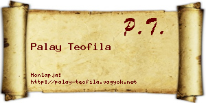 Palay Teofila névjegykártya